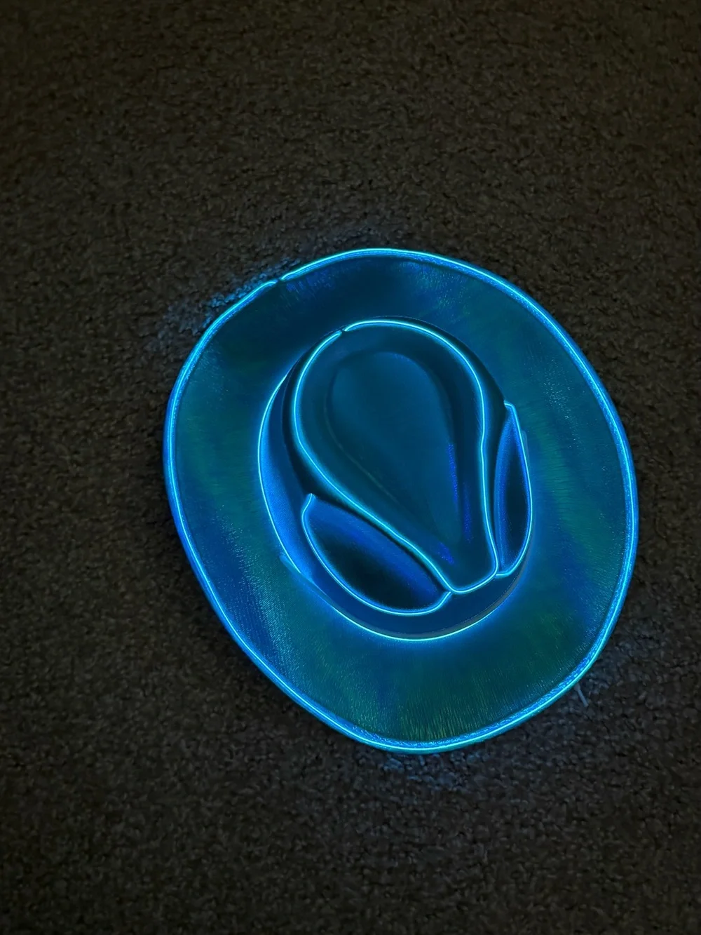 Neon LED Blue Cowboy Hat - Men Accessories